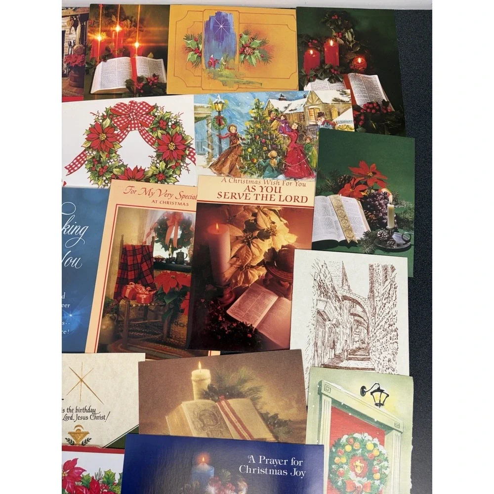 Vintage Christmas Cards Fronts ONLY Traditional Scrapbooking Decoupage Lot 50+